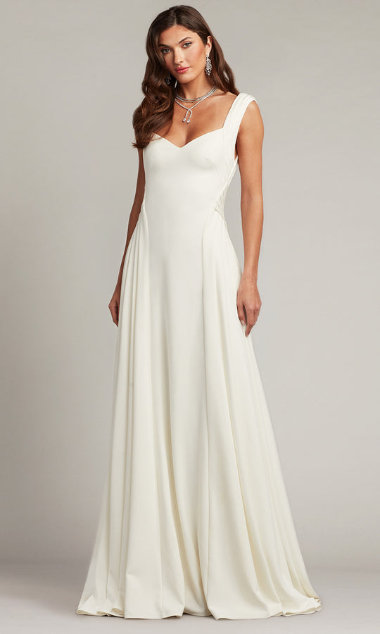 Tadashi Shoji BOS22017LBR - Callaway Draped Open Back Bridal Gown