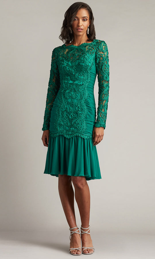 Tadashi Shoji CIM25411M - Long Sleeve Novara Embroidered Skater Dress