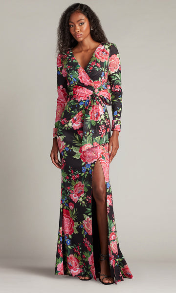 long sleeve long floral dresses Floral Maxi Dress with Long Sleeves - Helena