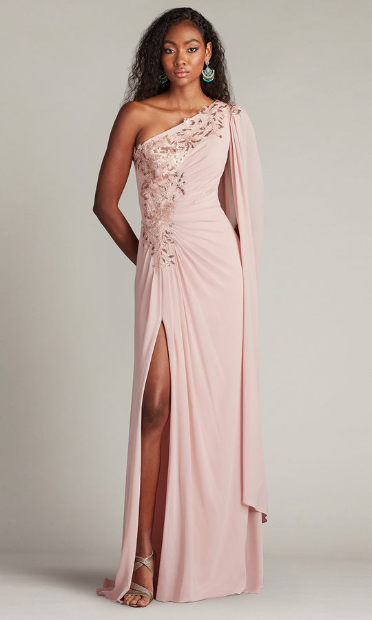 Tadashi Shoji CHS25368L - Sonora Cape Sleeve Column Evening Gown
