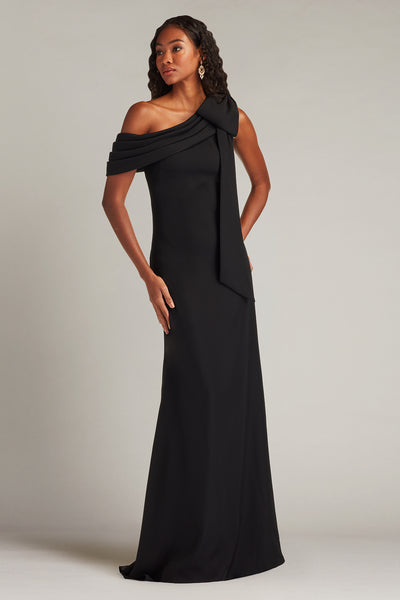 blue dress for baby girl Tadashi Shoji Women's Meridian Sundial Off-Shoulder Gown - Black