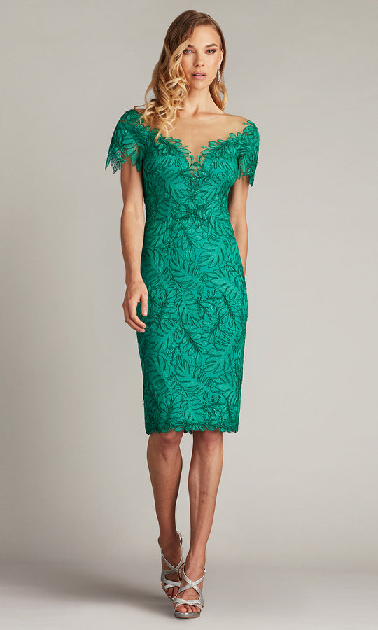 Tadashi Shoji CHU25419MX - Burgess Embroidered Lace Knee-Length Dress