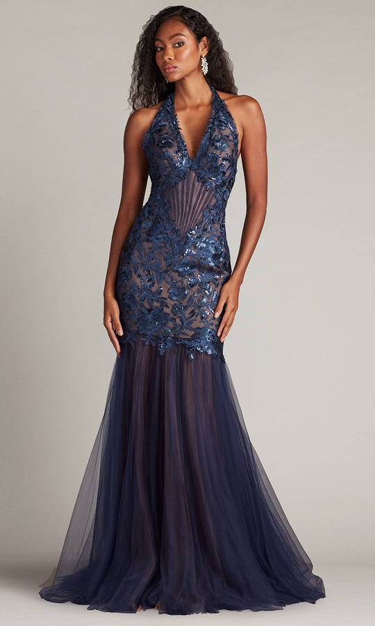 Tadashi Shoji CHS25371L - Evaine Sequin Embroidered Tulle Mermaid Gown