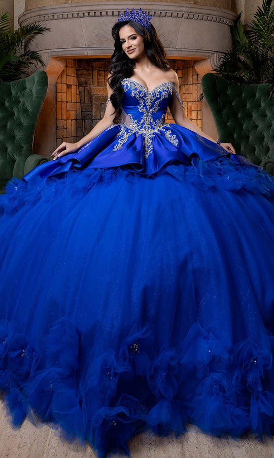 Vizcaya by Mori Lee 4080007 - Satin Peplum Sweetheart Basque Ballgown