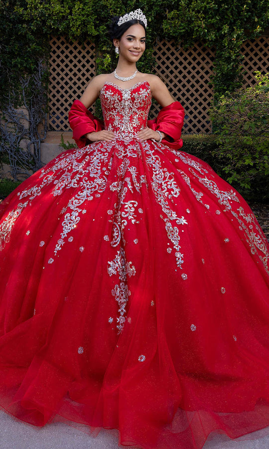 Vizcaya by Mori Lee 4080008 - Crystal Embellished V-Neckline Ballgown