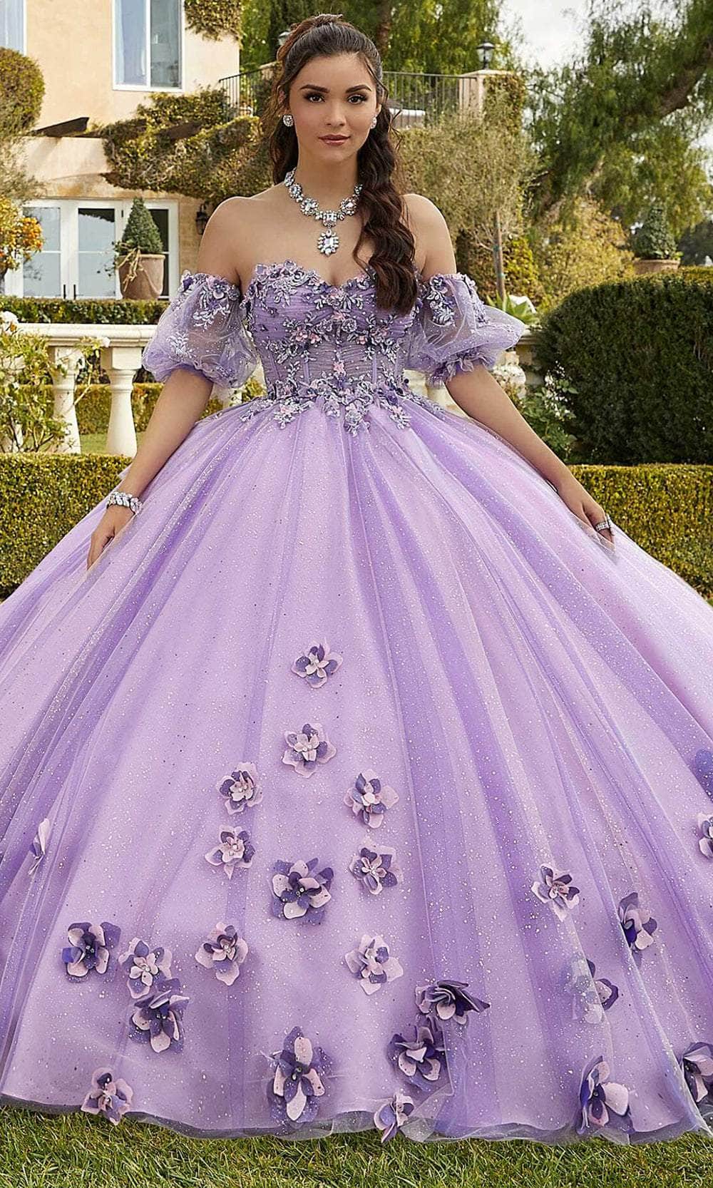 Vizcaya by Mori Lee 89421 - Long Glitter Tulle Ballgown Dress - Strapless, 3D Floral Applique, Beaded, Embroidery, Illusion Corset Bodice, Open Lace-Up Back, Chapel Train, Detachable Puff Sleeve, Matching Stole Included – Vizcaya by Mori Lee 89421 - Long Glitter Tulle Ballgown Dress - Strapless, 3D Floral Applique, Beaded, Embroidery, Illusion Corset Bodice, Open Lace-Up Back, Chapel Train, Detachable Puff Sleeve, Matching Stole Included –