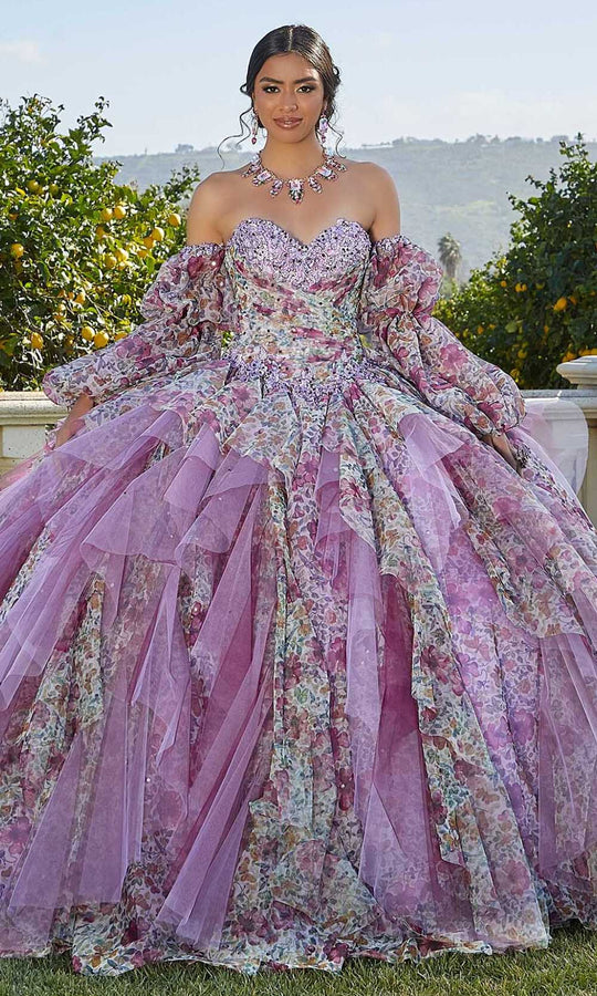 Vizcaya by Mori Lee 89423 - Floral Printed Sweetheart Ballgown