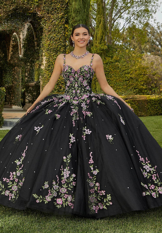 Vizcaya by Mori Lee 89435 - Floral Embroidered Sweetheart Neck gown
