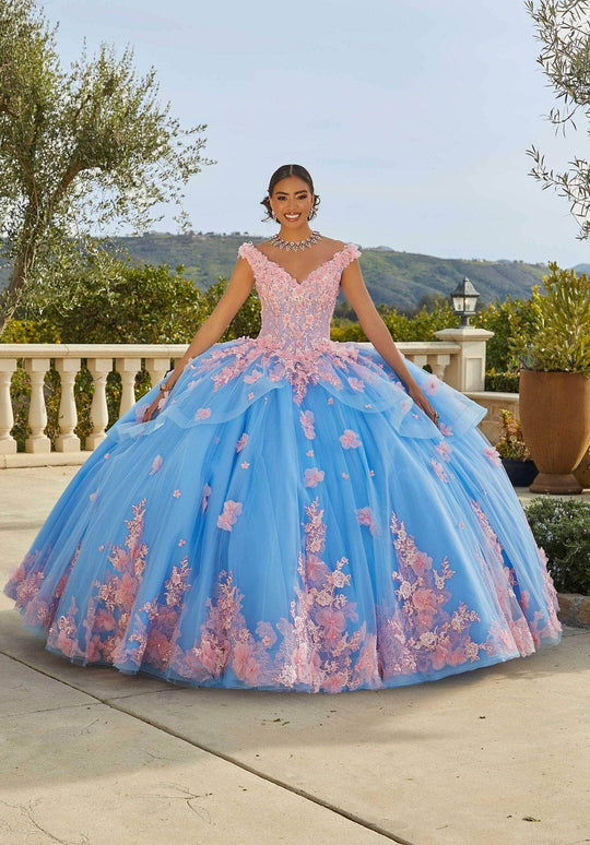 Vizcaya by Mori Lee 89437 - Off-The-Shoulder 3D Floral Applique gown