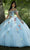 Vizcaya by Mori Lee 89446 - Fitted Strapless Off- Shoulder Ballgown Ball Gowns 00 / Light Blue/Multi