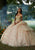Vizcaya by Mori Lee 89457 - Draped Off-Shoulder Corset Bodice Ballgown Ball Gowns 00 / Blush Floral