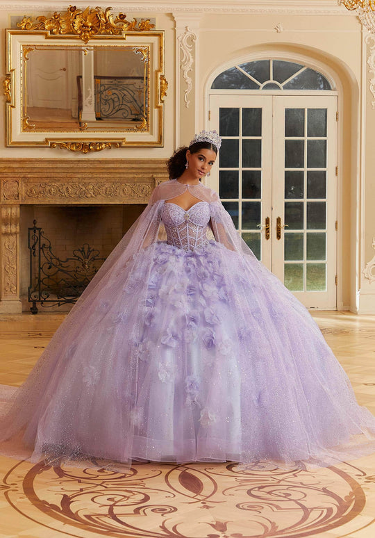 Vizcaya by Mori Lee 89477 - Sweetheart Sheer Webbed Corset Ballgown
