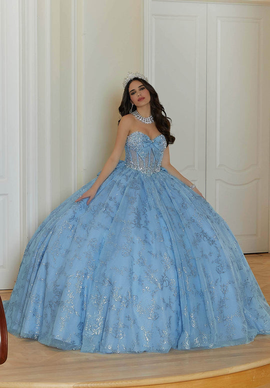 Vizcaya by Mori Lee 89478 - Floral Patterned Quinceanera Ballgown