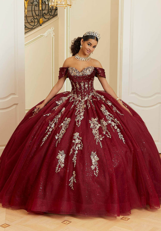 Vizcaya by Mori Lee 89481 - Glitter Applique Quinceanera Ballgown