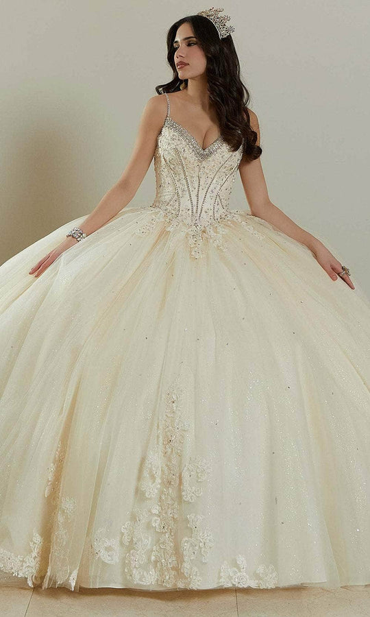 Vizcaya by Mori Lee 89482 - Spaghetti Straps Petal Train Ballgown