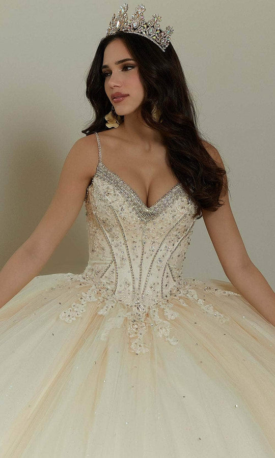 Vizcaya by Mori Lee 89482 - Spaghetti Straps Petal Train Ballgown