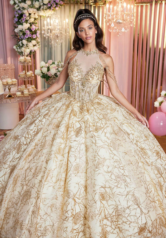 Vizcaya by Mori Lee 89514 - Beaded Halter Quinceanera Gown