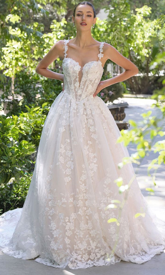 Andrea and Leo WL058 - Sweetheart Neck Floral Embroidered Ballgown