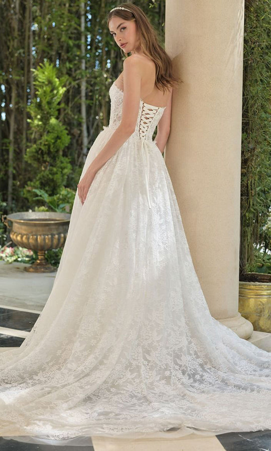 Andrea and Leo WL061 - Strapless Embroidered Lace A-Line Gown