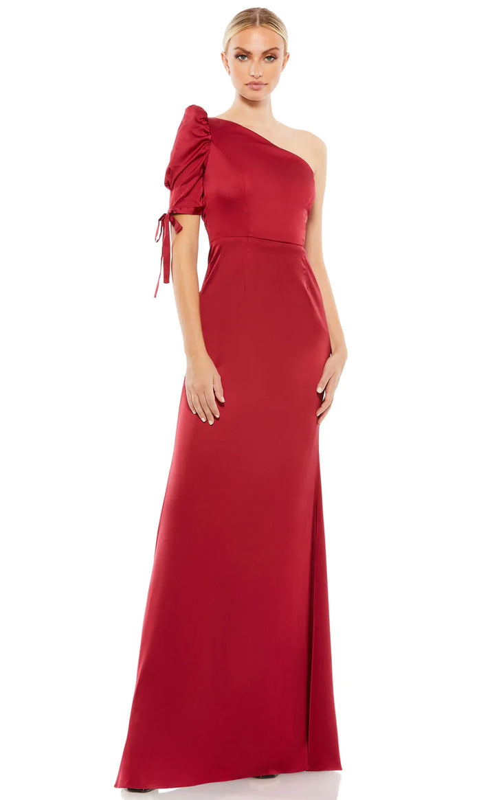 Ieena Duggal 55632 - One Shoulder Sleeved Minimalist Gown