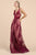 Cinderella Divine A0464 - V-Neck Laced Dress In Red