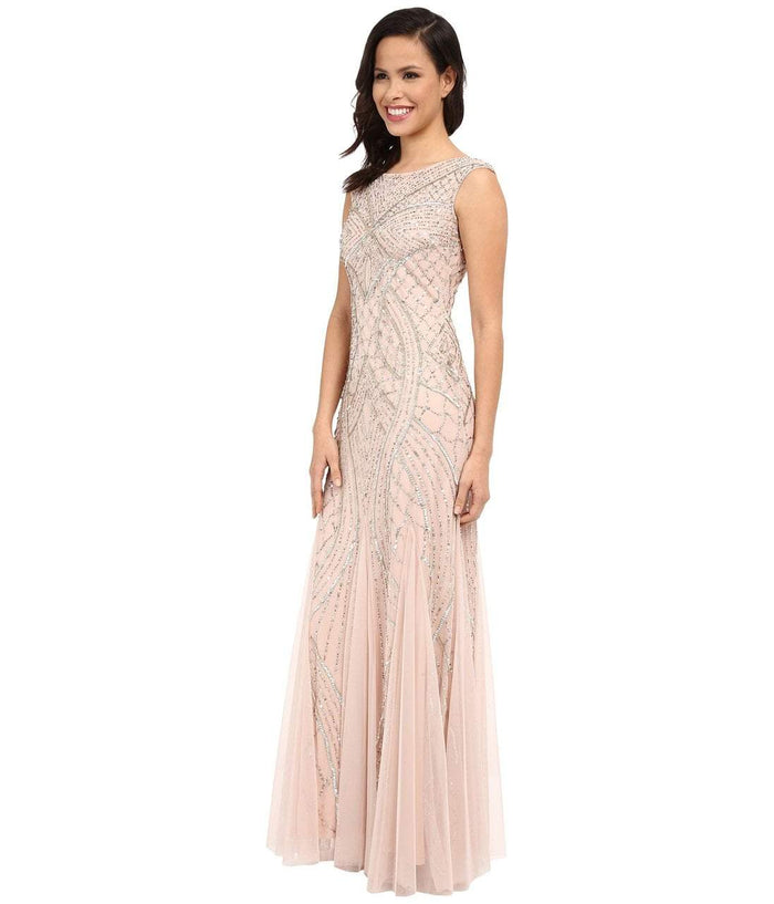 Adrianna Papell 61910460 Sequin Embellished Sleeveless Godet Gown CCSALE 18 / Shell