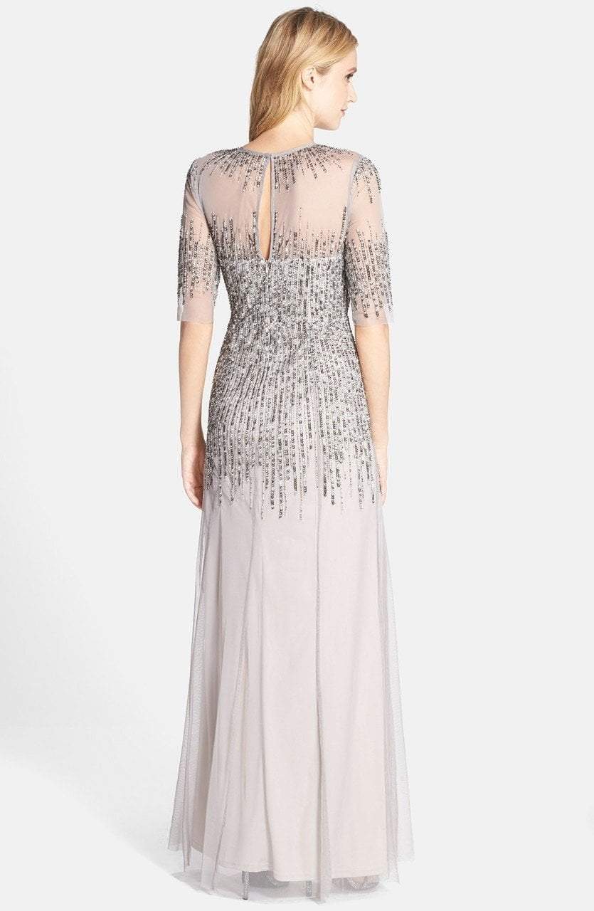 Adrianna Papell - 91896950 Embellished Illusion Jewel Sheath Gown ...