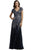 Adrianna Papell - 92868950 Cap Sleeve Sequined Mesh A-Line Gown Special Occasion Dress 0 / Gunmetal