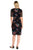 Adrianna Papell - AP1D102954 Floral Embroidered V-neck Sheath Dress Semi Formal