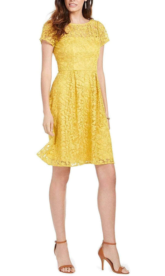 Adrianna Papell AP1D103576 - Short Sleeve Bateau Neck Cocktail Dress