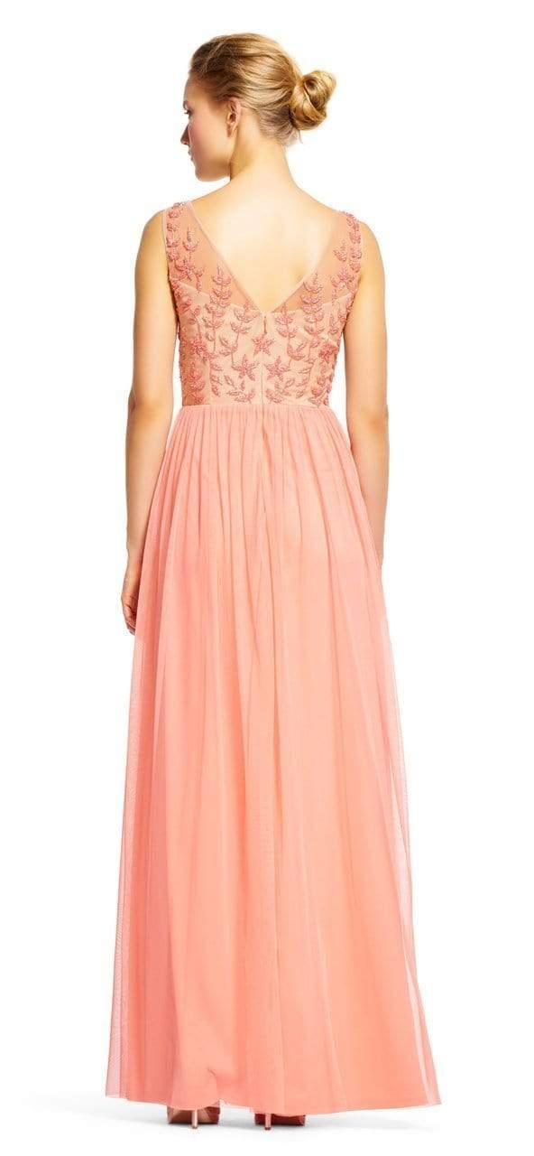Snapklik.com : Adrianna Papell Womens Beaded Illusion Gown