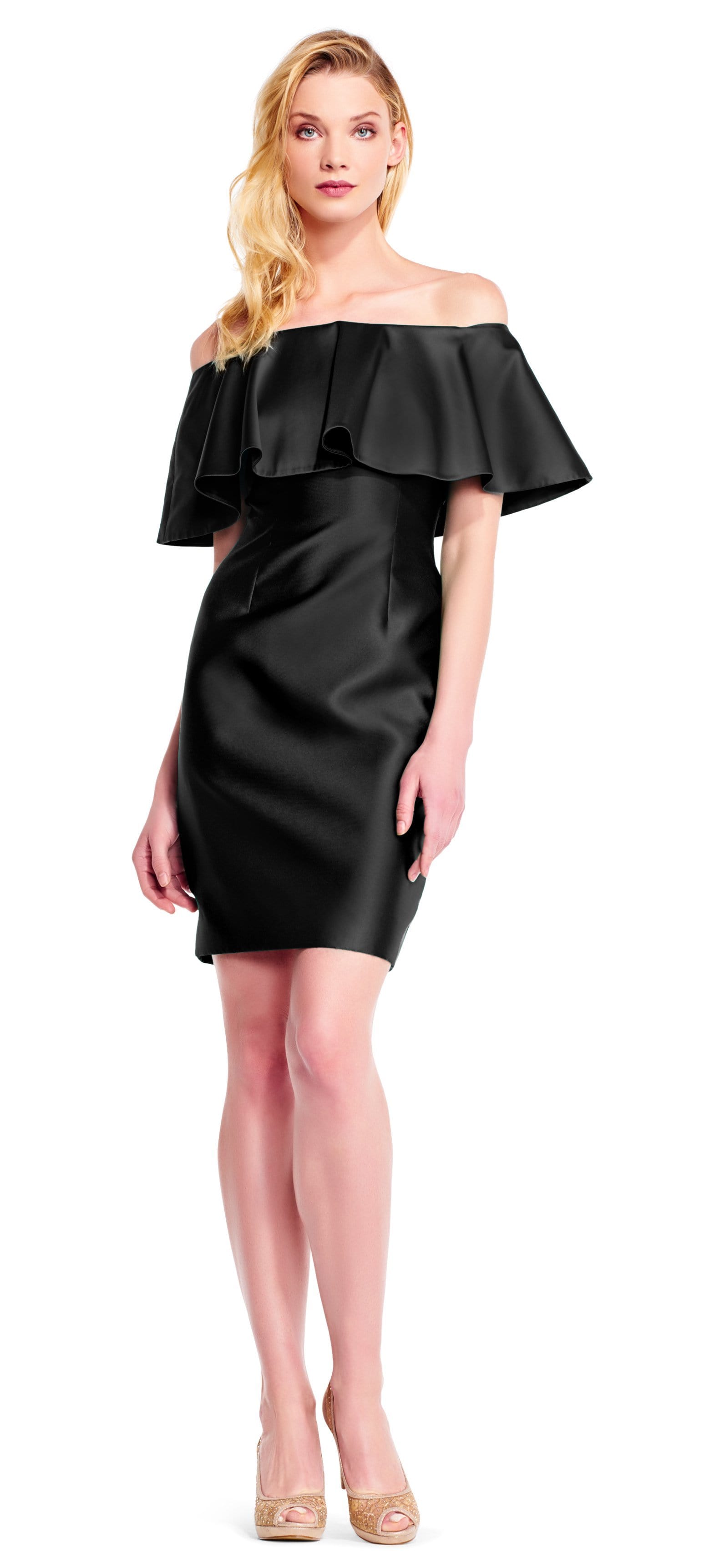 Adrianna Papell - AP1E201683 Off-Shoulder Mikado Sheath Dress – Couture ...