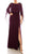 Adrianna Papell - AP1E206514 Ruched High Slit Sheer Cape Evening Dress Mother of the Bride Dresses 0 / Shiraz