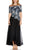 Adrianna Papell AP1E208899 - Short Sleeve Embroidered Formal Dress Mother Of The Bride Dresses 4 / Blue Black