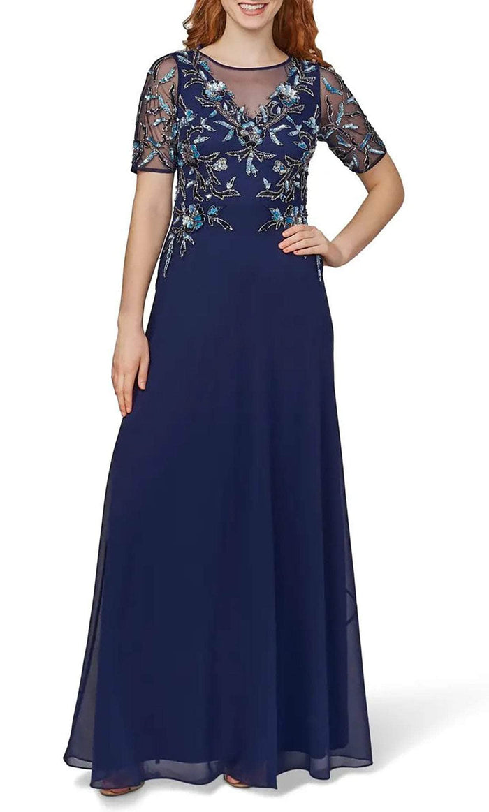 Adrianna Papell AP1E209510 - Hot Stone-Embellished A-line Dress Mother of the Bride Dresses 2 / Light Navy