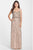 Adrianna Papell - Beaded Blouson Dress 91891180 Special Occasion Dress 14 / Taupe Pink