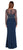 Adrianna Papell - Embellished V-Neck Evening Dress AP1E203730 - 1 pc Deep Blue In Size 2 Available CCSALE 2 / Deep Blue
