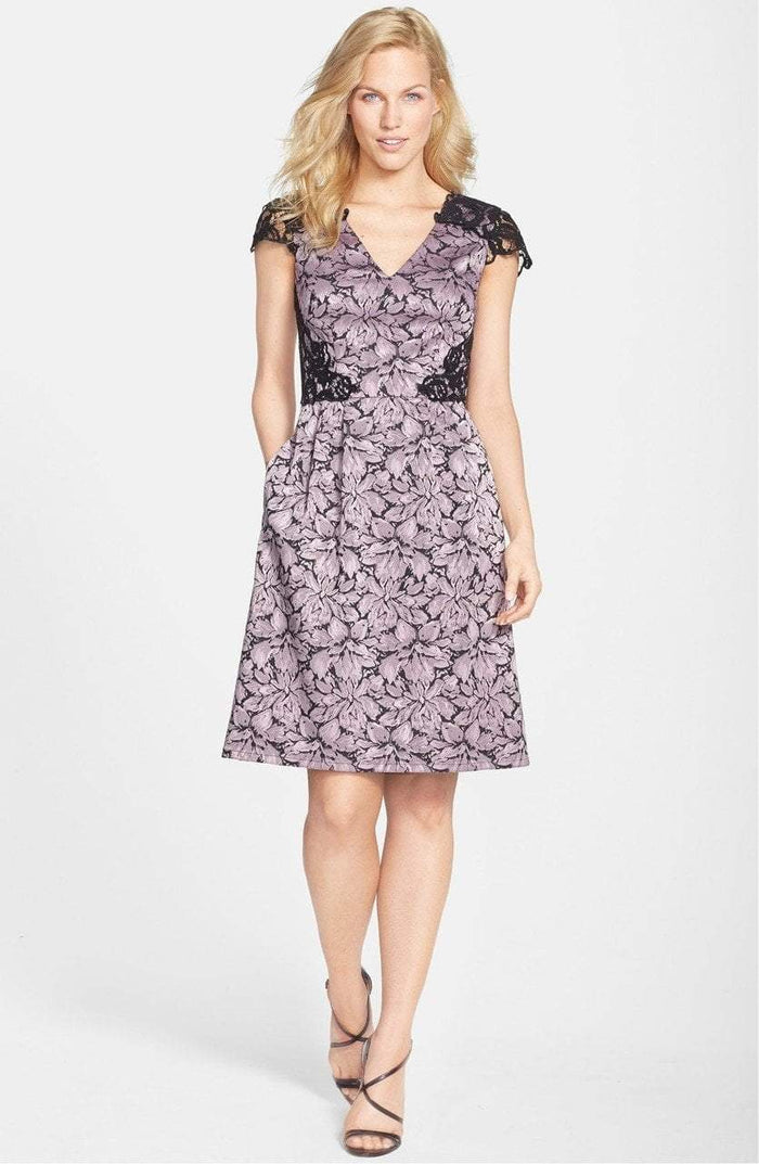 Adrianna Papell - Lace Cap Sleeve Dress  15238790 Special Occasion Dress 4 / Dusty Pink