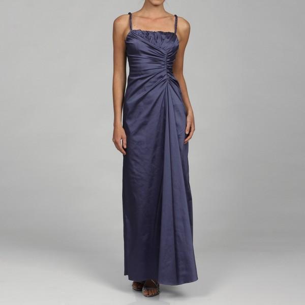 Adrianna Papell - Long Satin Dress with Ruffle Neck Bolero 81848880 ...