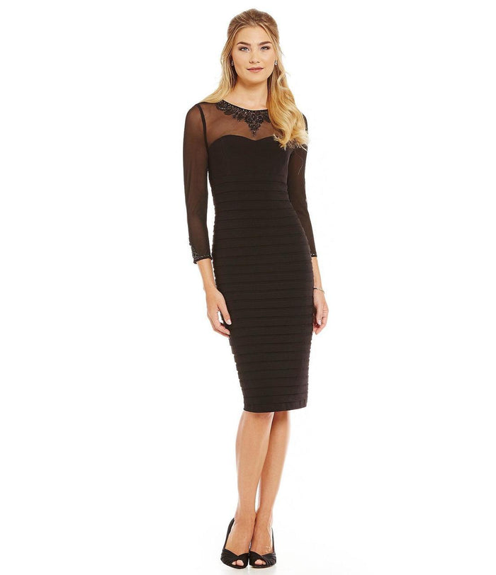 Adrianna Papell - Long Sleeve Cocktail Dress AP1E200120 Special Occasion Dress 6 / Black