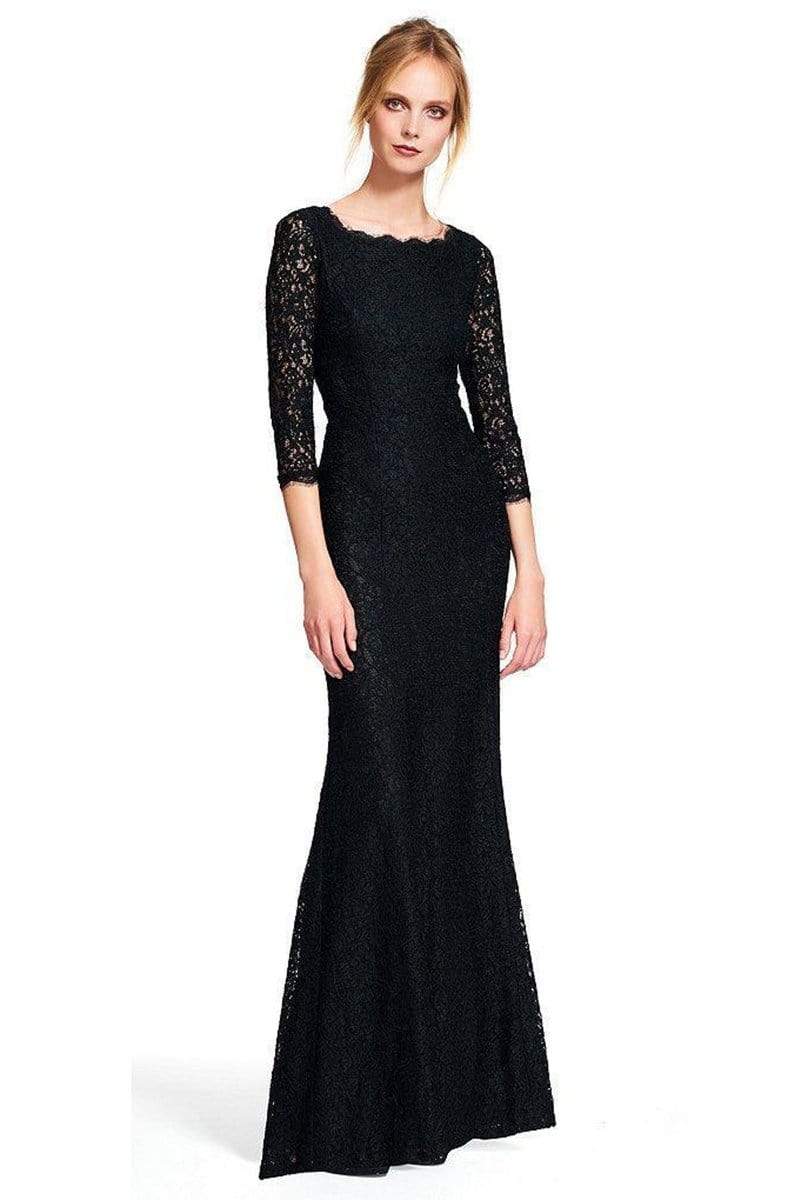 Adrianna Papell - Long Sleeves Lace Long Dress 91879130 – Couture Candy