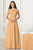 Adrianna Papell Platinum - 40175 Lace Halter Chiffon A-line Dress Bridesmaid Dresses 0 / Champagne