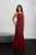 Adrianna Papell Platinum - 40226 Long Lace Up Back Trumpet Gown Prom Dresses 0 / Claret