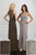 Adrianna Papell Platinum - 40230 Beaded V-Neck Dress with Slit Evening Dresses 0 / Bridal Silver