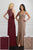 Adrianna Papell Platinum - 40230 Beaded V-Neck Dress with Slit Evening Dresses