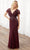Adrianna Papell Platinum 40401 - Embellished Evening Long Dress Evening Dresses 0 / Mahogany