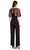 Adrianna Papell - Sheer Overlay Embroidered Jumpsuit AP1E205755 - 1 pc Black Ivory In Size 20 Available CCSALE