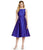 Adrianna Papell - Sleeveless V-Back Tea Length Dress 41899070 Special Occasion Dress 2 / Blue