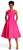 Adrianna Papell - Sleeveless V-Back Tea Length Dress 41899070 Special Occasion Dress 2 / Fuchsia