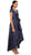 Adrianna Papell V-Neck Ruched Taffeta High-Low Dress 81917430 - 1 pc Navy in Size 8 Available CCSALE 8 / Navy